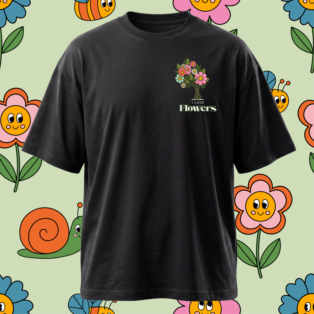 I Love Flowers: Heart Design, Short Sleeve T-Shirt