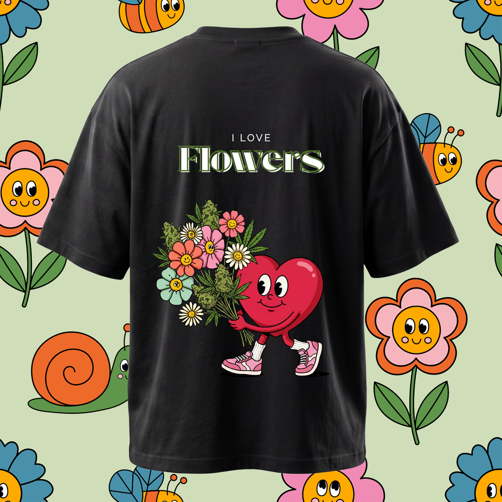 I Love Flowers: Heart Design, Short Sleeve T-Shirt